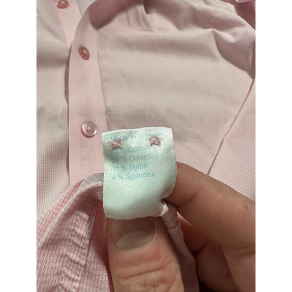 Twillory Pink Performance Fabric Long Sleeve Button Up Size 16.5 - Picture 7 of 12